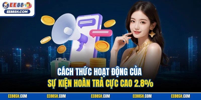 Hoàn Trả Cực Cao 2.8% | Sự Kiện Ưu Đãi Hấp Dẫn Hội Viên Tại EE88 2 Cách thức hoạt động của sự kiện hoàn trả cực cao 2.8%